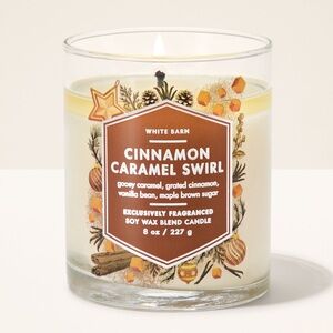 White Barn Cinnamon Caramel Swirl Candle - Cream and Brown